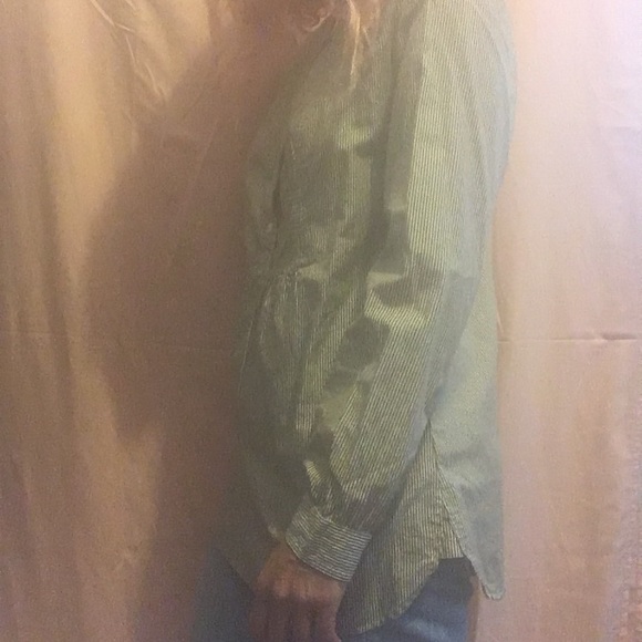 Ochre and olive pinstriped button up tunic**3/$25 - Picture 2 of 6